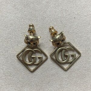 Gucci Gold GG Square Earrings